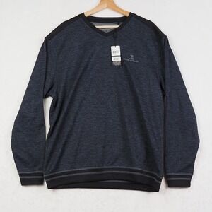 Pebble Beach Performance Pullover Mens L Blue Black Golf Athleisure